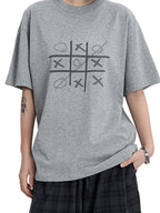 Men's Gaming Tic Tac Toe Graphic Round Neck T-Shirt