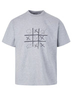 Men's Gaming Tic Tac Toe Graphic Round Neck T-Shirt