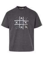 Men's Gaming Tic Tac Toe Graphic Round Neck T-Shirt